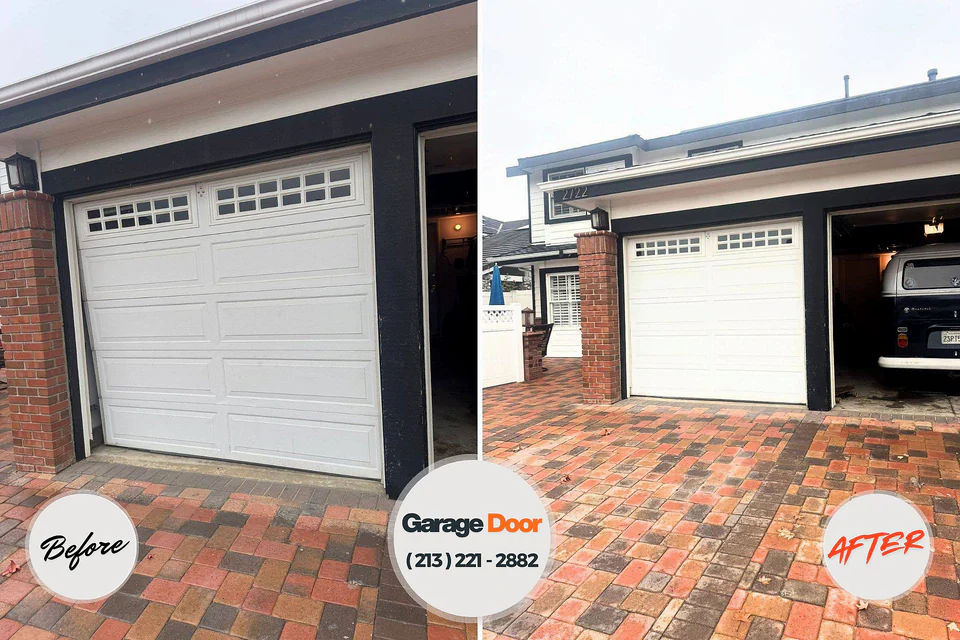Before and after: garage door repair Travis County